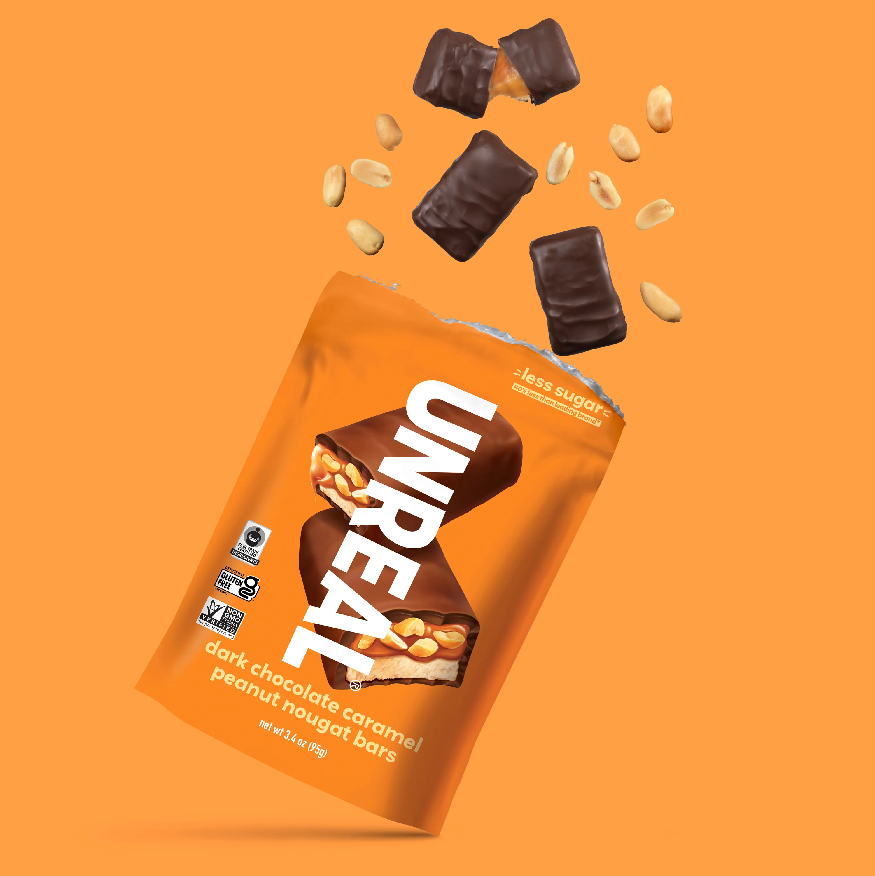 Dark chocolate caramel peanut nougat bar - grab & go box XL bars - Image 3